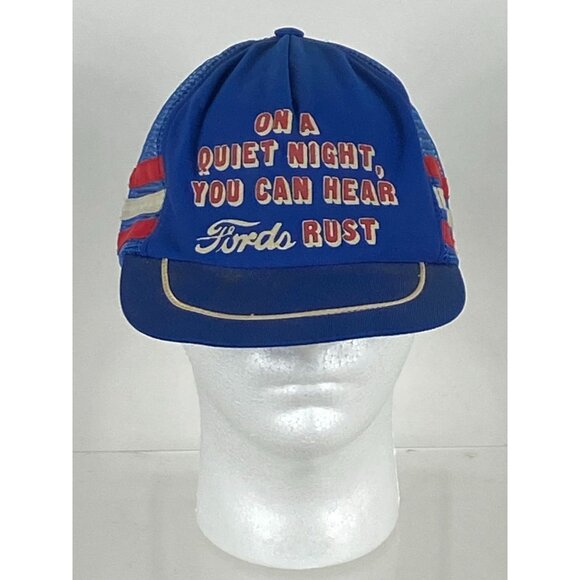 VTG "On A Quiet Night, You Can Hear Fords Rust" Trucker Mesh Snapback Cap F255 - Picture 1 of 7